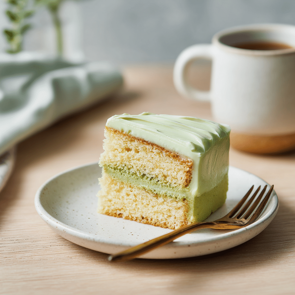 Vegan Matcha Vanilla Cake Recipe - Recipe Image
