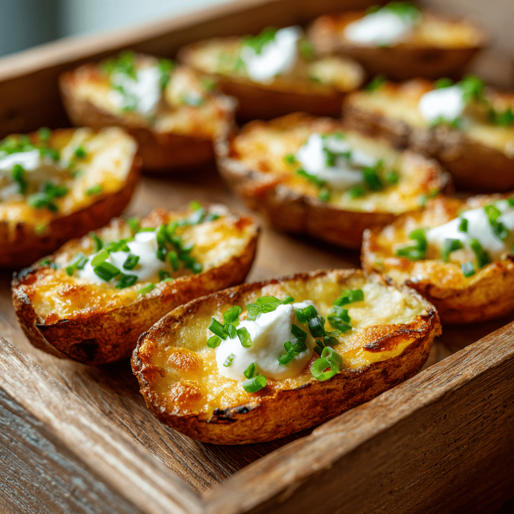 Crispy Potato Skins with Cheddar & Chives Recipe - Recipe Image