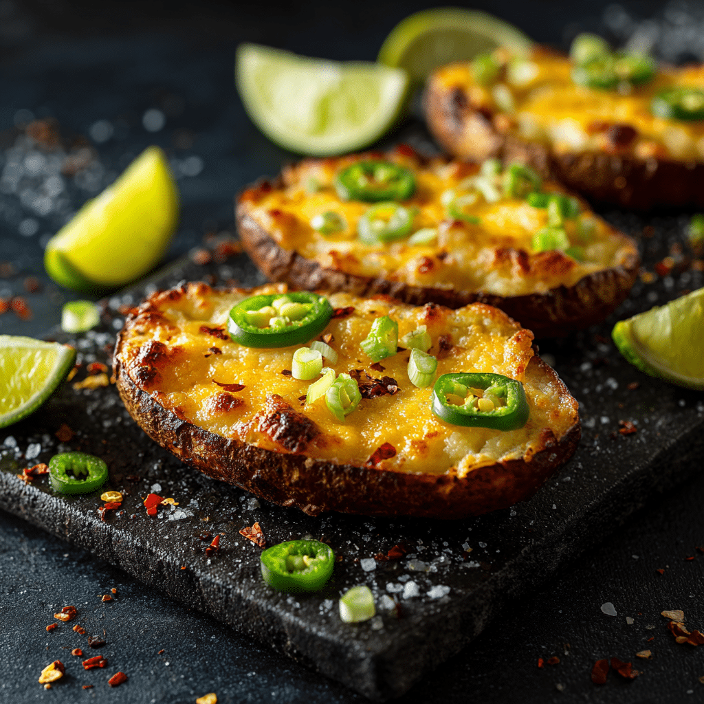 Spicy Jalapeño Cheddar Potato Skins Recipe - Recipe Image