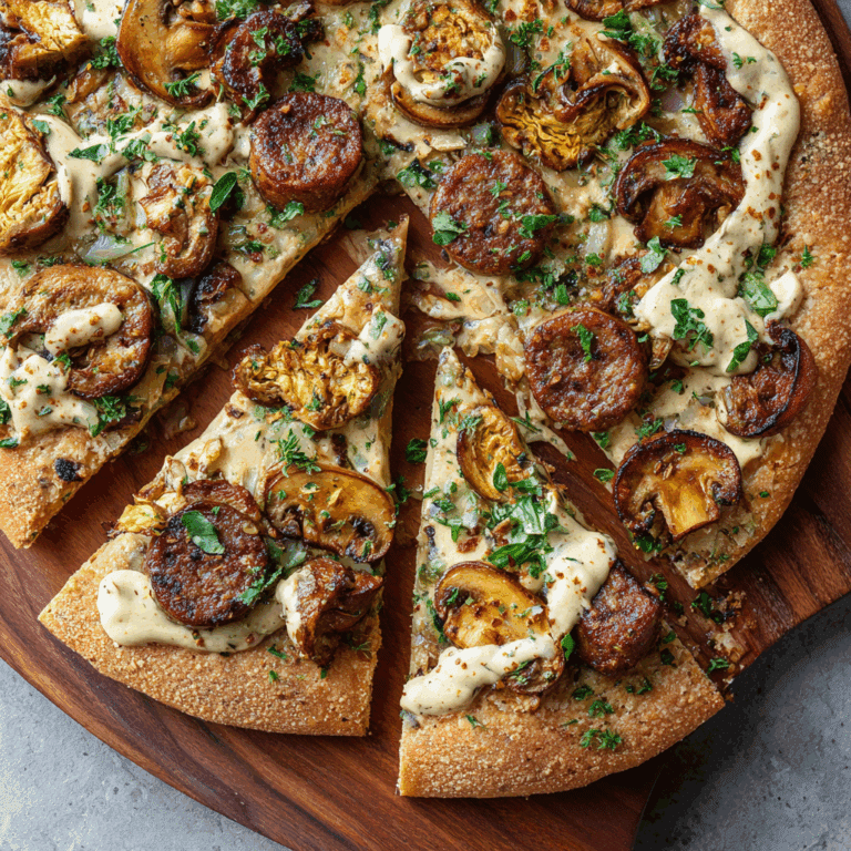 Vegan Mushroom & Plant Sausage Pizza Recipe