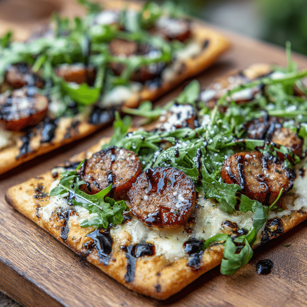 Grilled Sausage Flatbread Pizza Recipe