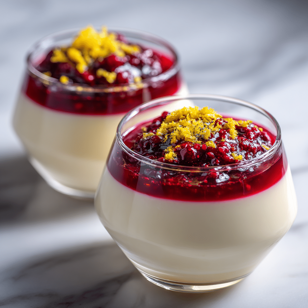 Lemon Panna Cotta with Berry Sauce Recipe