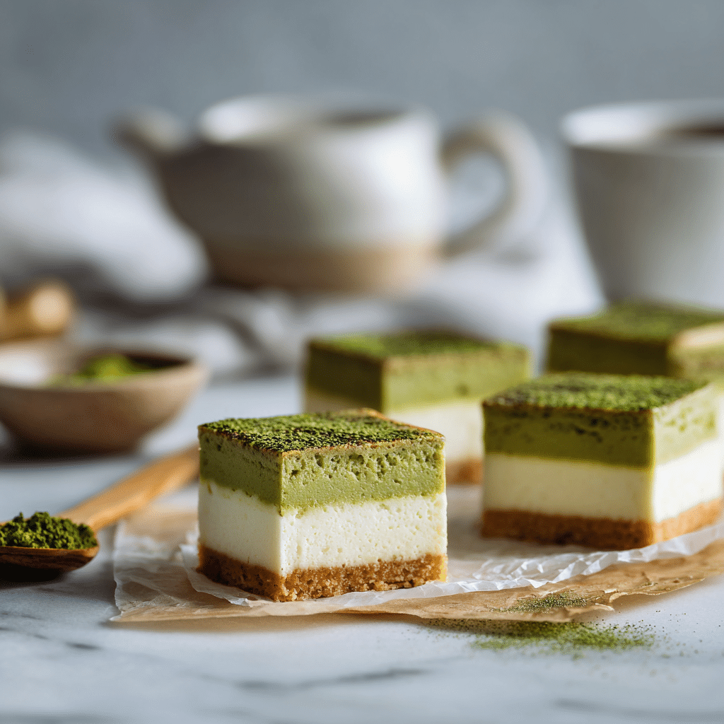 Matcha Cheesecake Bars Recipe - Recipe Image