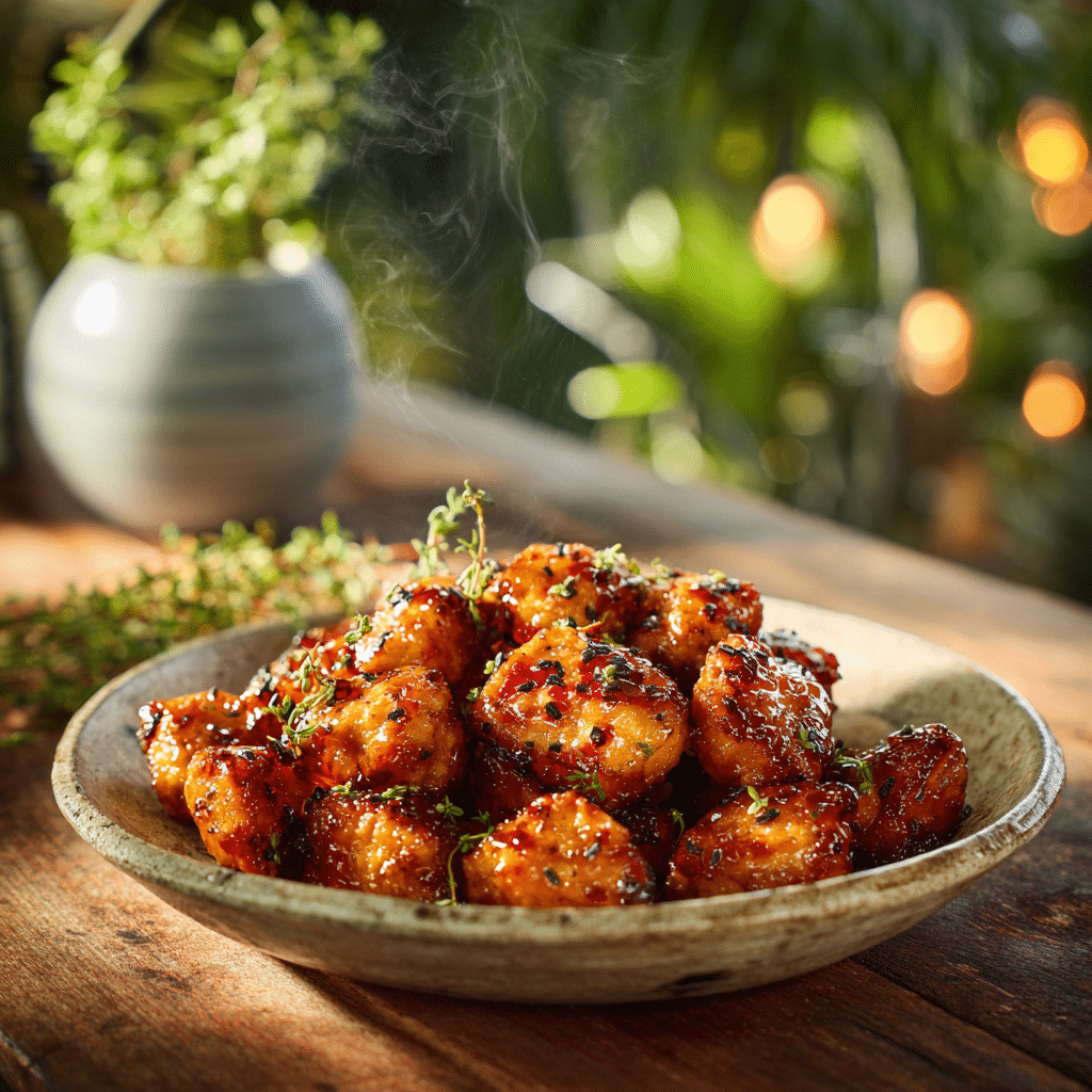 Spicy Honey Garlic Chicken Bites