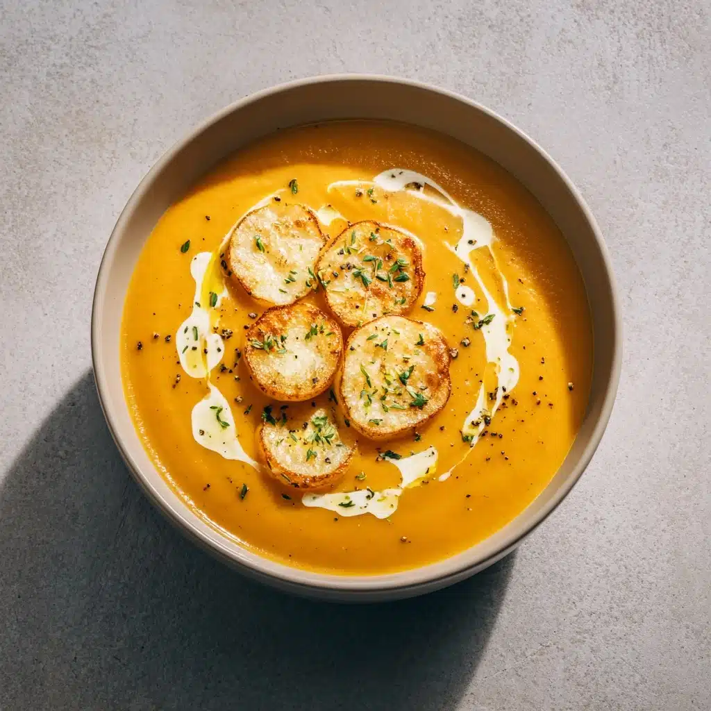 Roasted Butternut Squash Soup with Homemade Chips Recipe - Recipe Image