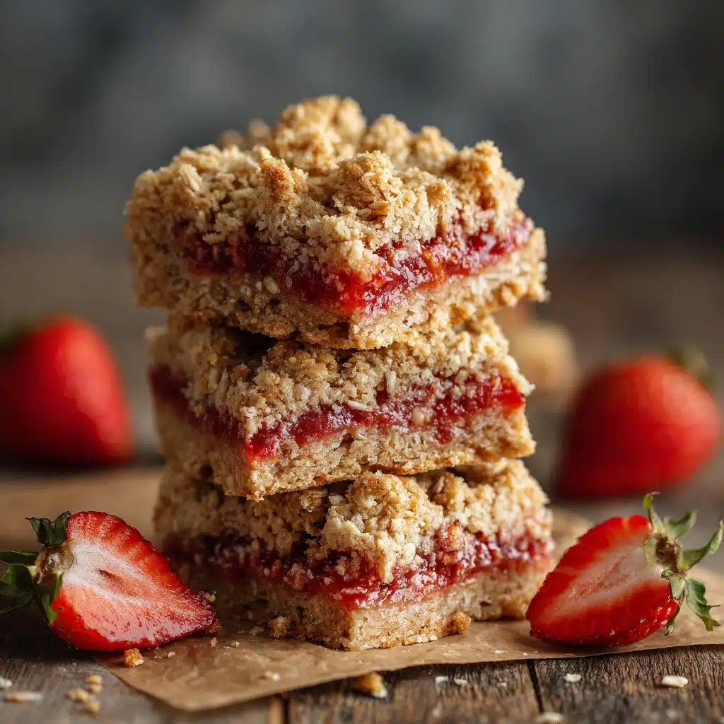 Strawberry Oatmeal Breakfast Bars Recipe - Recipe Image