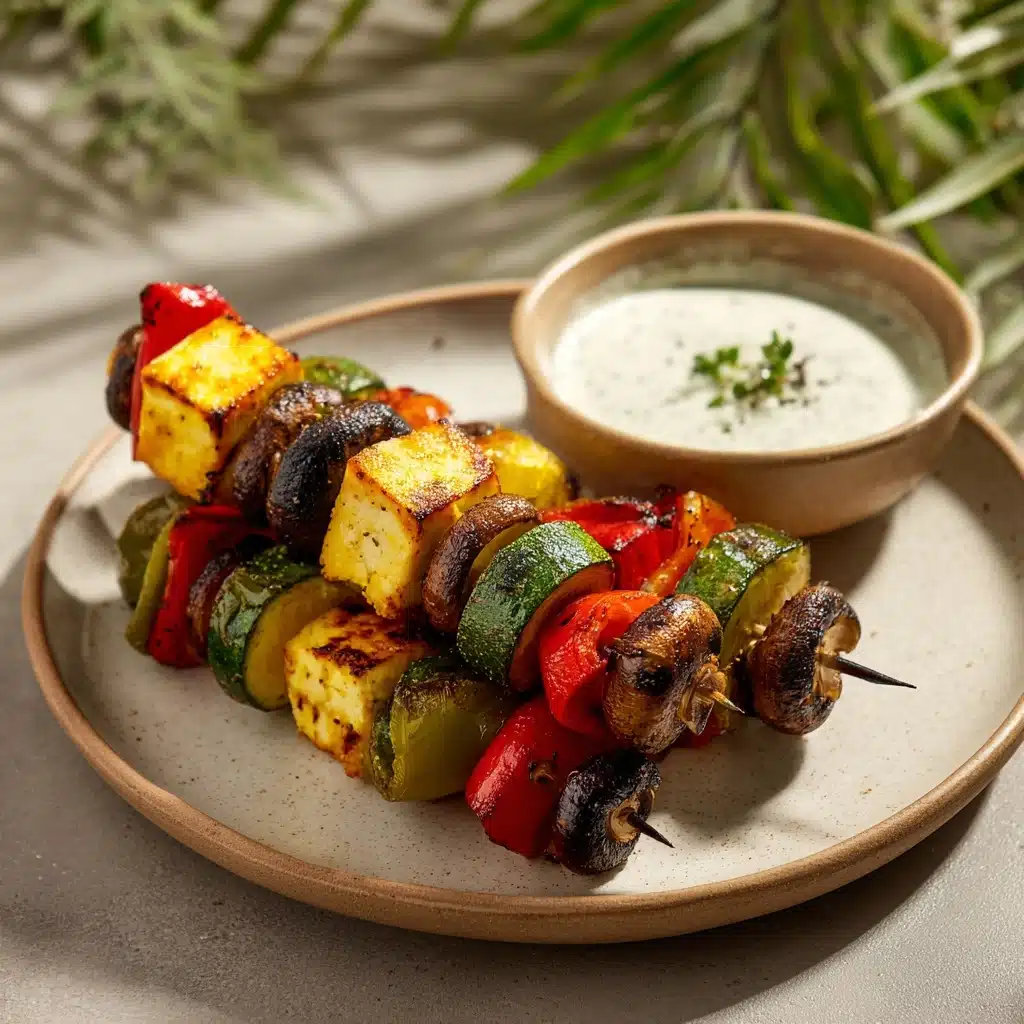 Vegetable Kebab with Yogurt Dip Recipe - Recipe Image