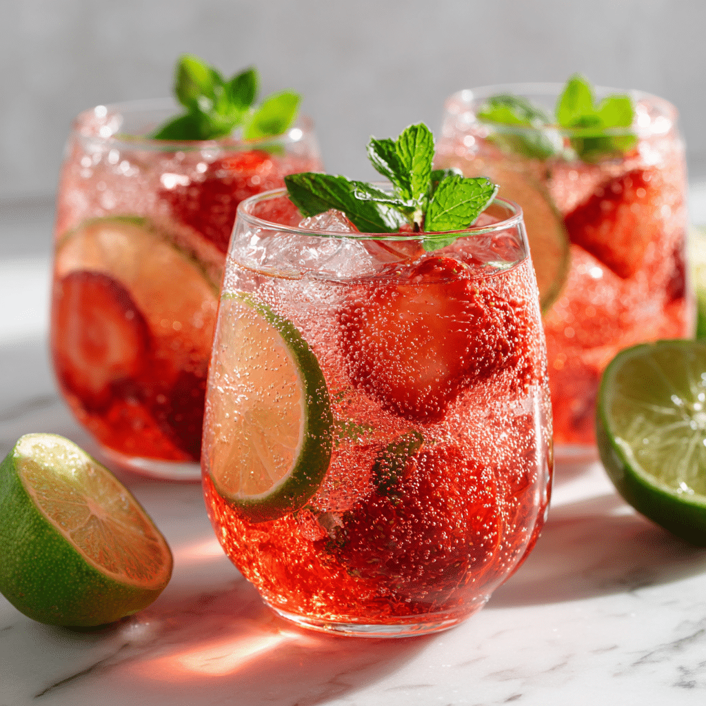 Sparkling Strawberry Lime Spritzer Recipe - Recipe Image