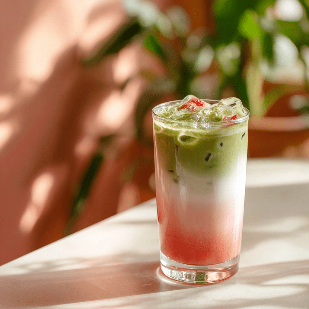 Iced Strawberry Matcha Latte Recipe