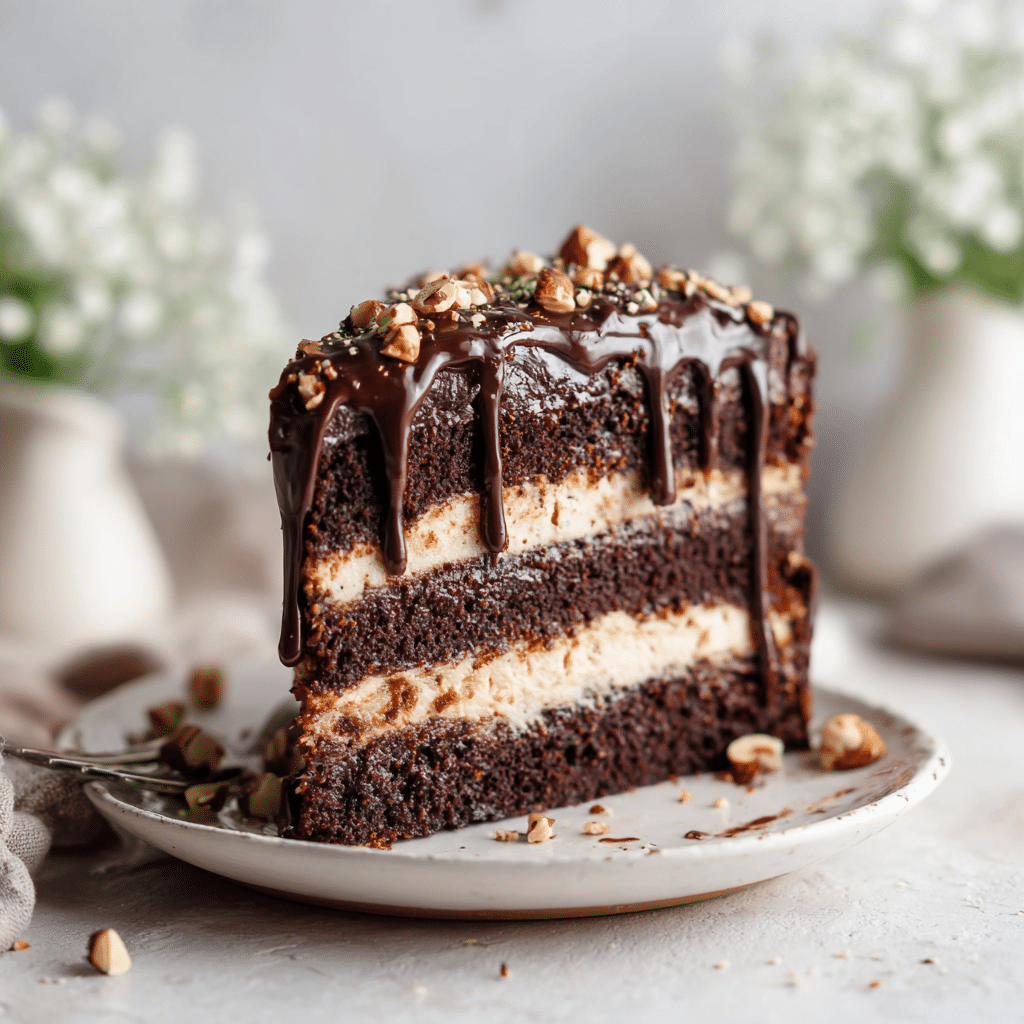 Vegan Chocolate Hazelnut Layer Cake Recipe - Recipe Image
