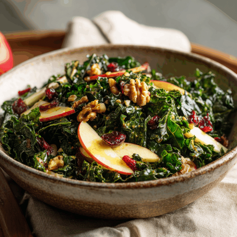 Kale & Apple Salad with Maple Dijon Dressing Recipe
