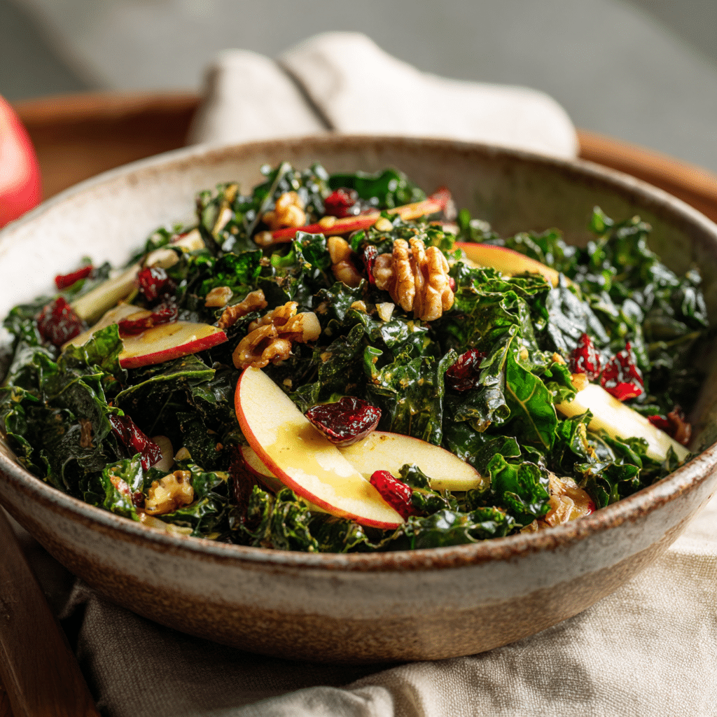 Kale & Apple Salad with Maple Dijon Dressing Recipe