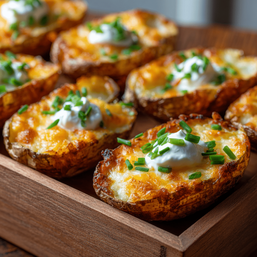 Crispy Potato Skins with Cheddar & Chives Recipe