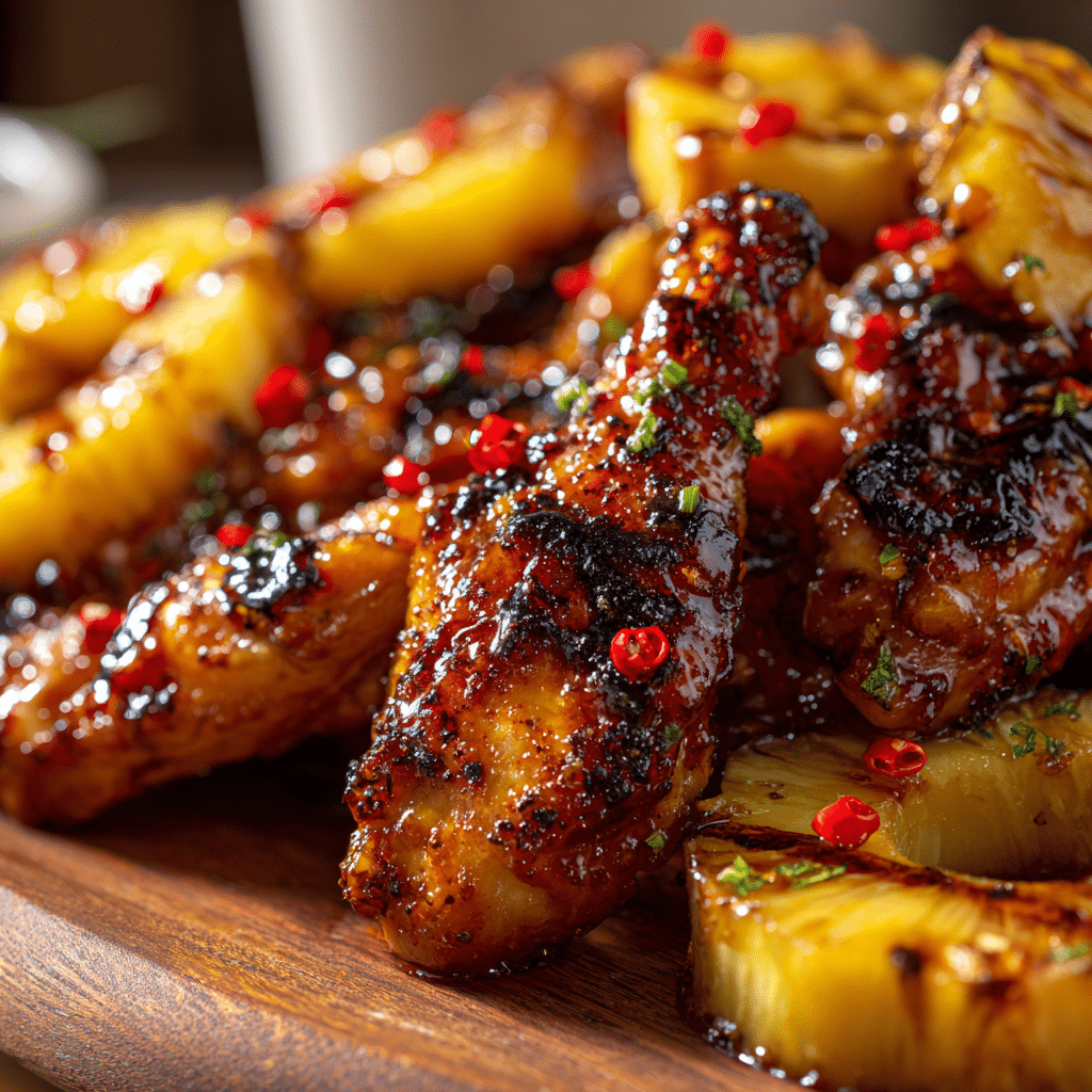 Sweet & Spicy Pineapple Chicken Wings Recipe - Recipe Image