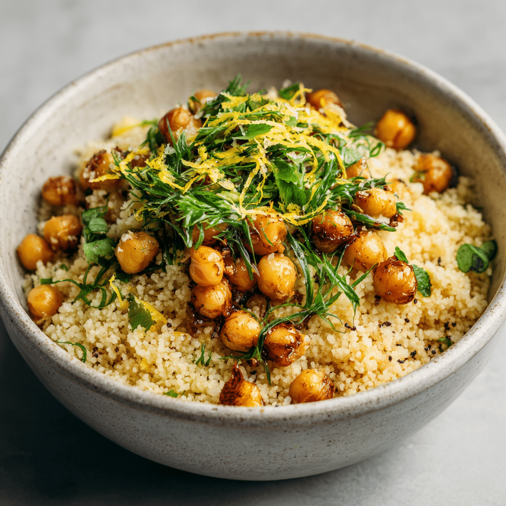 Lemon Chickpea Couscous Bowl Recipe