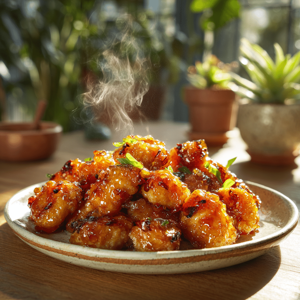 Spicy Honey Garlic Chicken Bites - Recipe Image