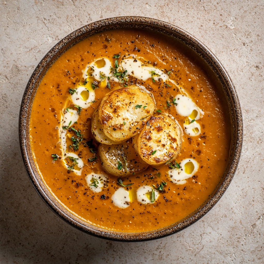 Roasted Butternut Squash Soup with Homemade Chips Recipe