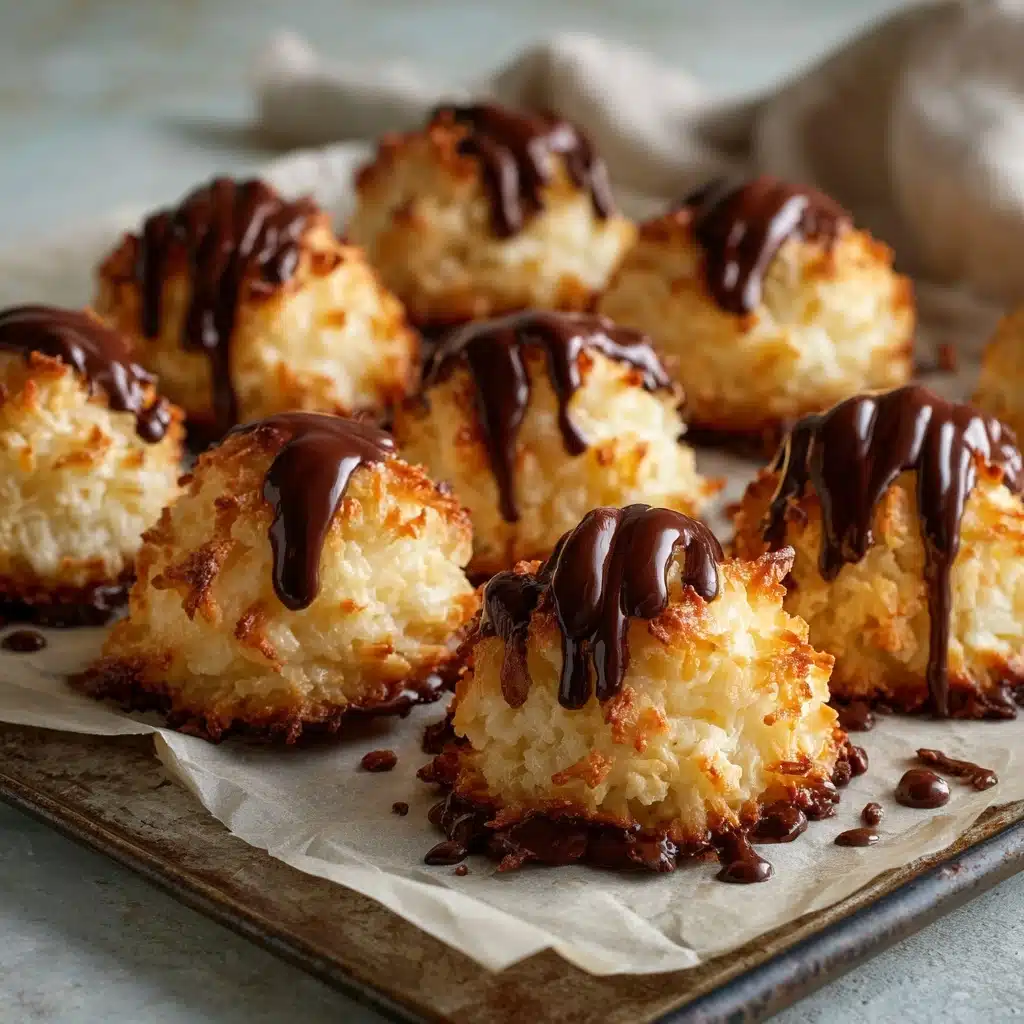 Coconut Macaroons with Chocolate Drizzle Recipe - Recipe Image