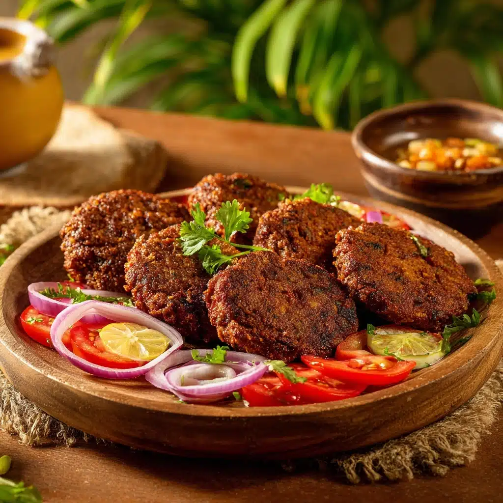 Chapli Kebab with Tomato Salad Recipe - Recipe Image