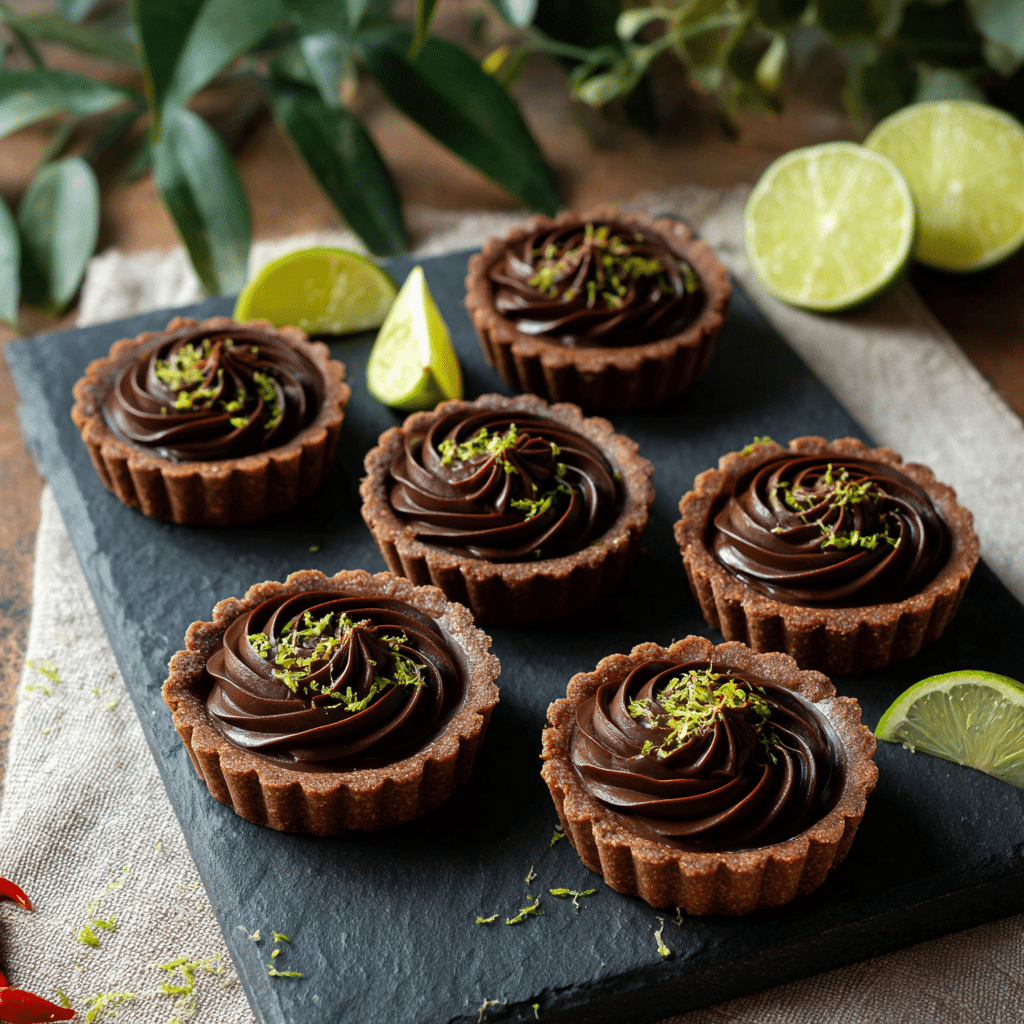 Chili Lime Chocolate Tarts (vegan & gluten-free) Recipe - Recipe Image