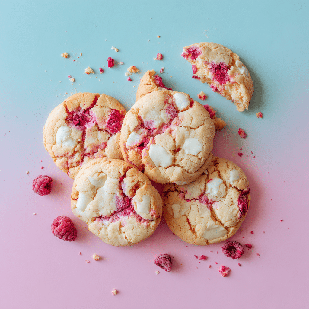 White Chocolate Raspberry Cookies - Recipe Image