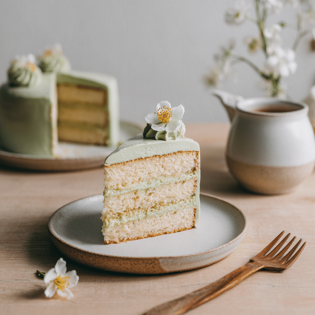 Vegan Matcha Vanilla Cake Recipe
