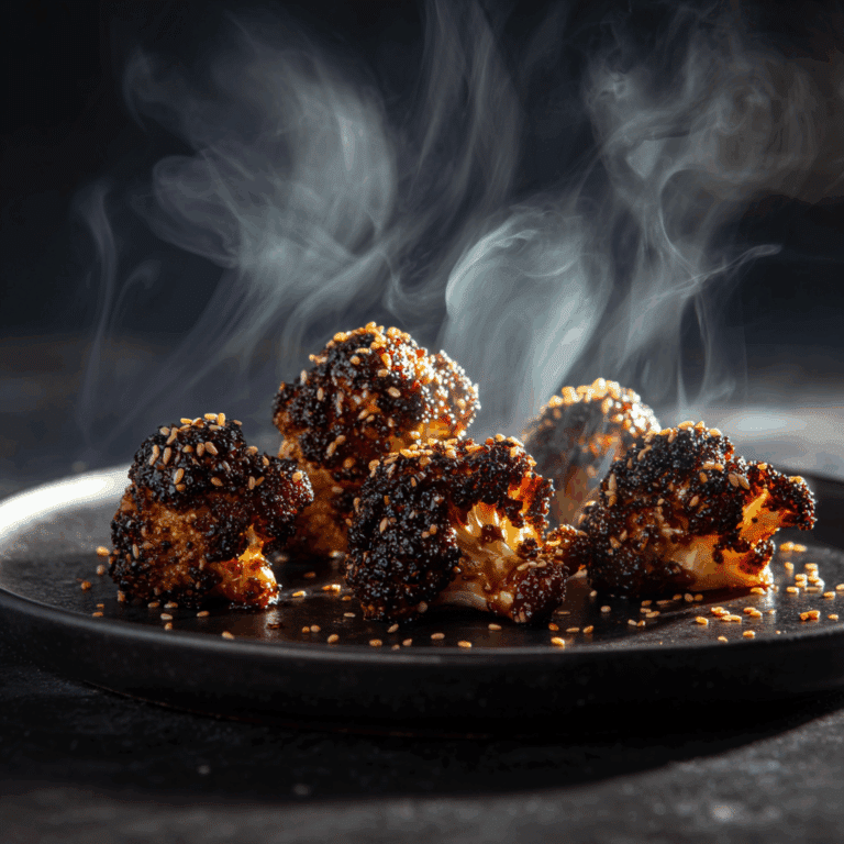Charcoal Cauliflower Bites with Spicy Maple Glaze Recipe