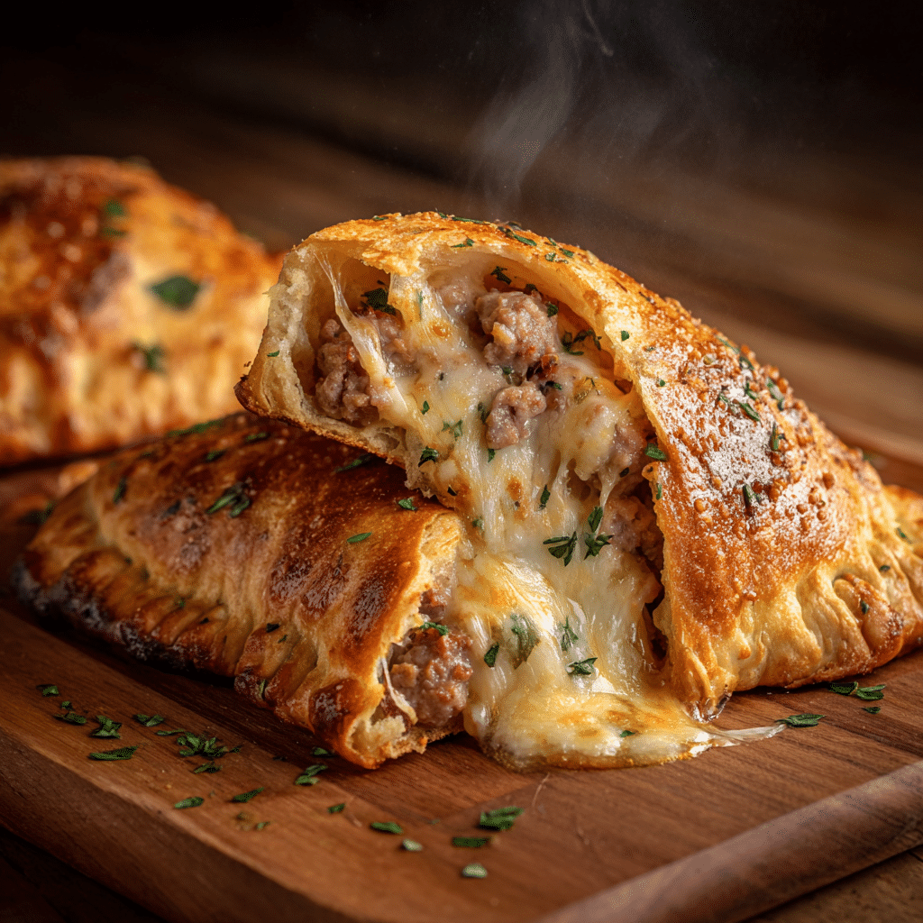Sausage & Cheese-Stuffed Calzone Recipe - Recipe Image