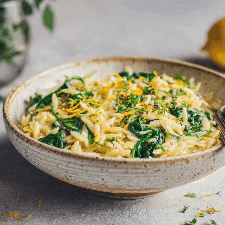 Creamy Lemon Orzo with Spinach Recipe