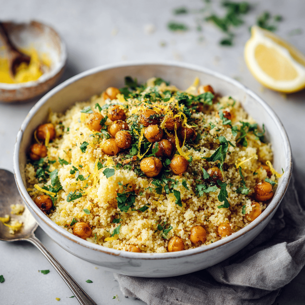 Lemon Chickpea Couscous Bowl Recipe - Recipe Image
