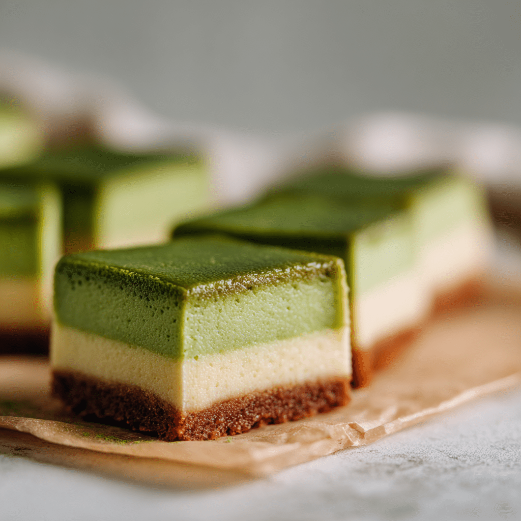 Matcha Cheesecake Bars Recipe - Recipe Image