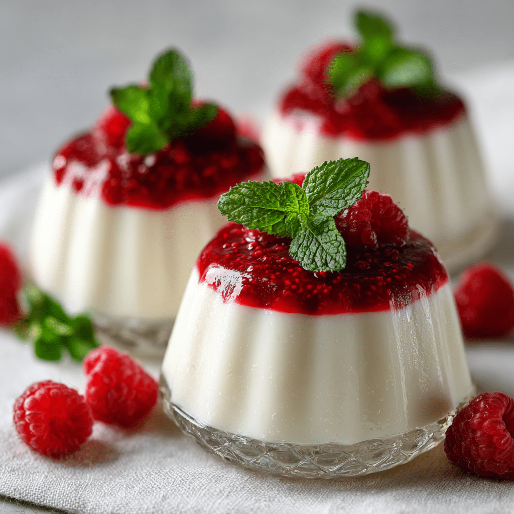 Vanilla Panna Cotta with Raspberry Coulis Recipe - Recipe Image