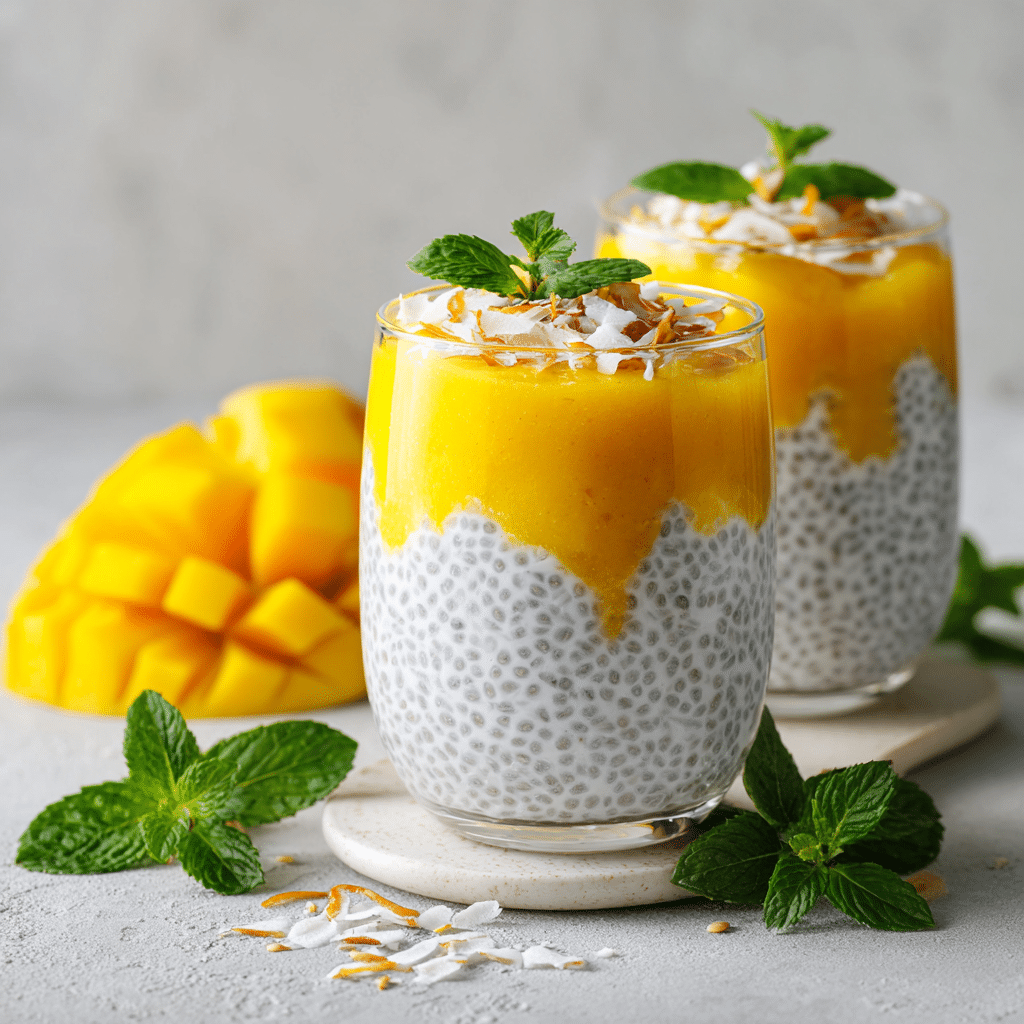 Mango Coconut Chia Pudding Recipe - Recipe Image