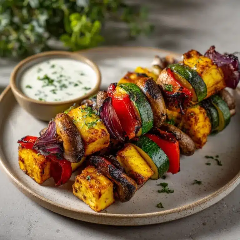 Vegetable Kebab with Yogurt Dip Recipe