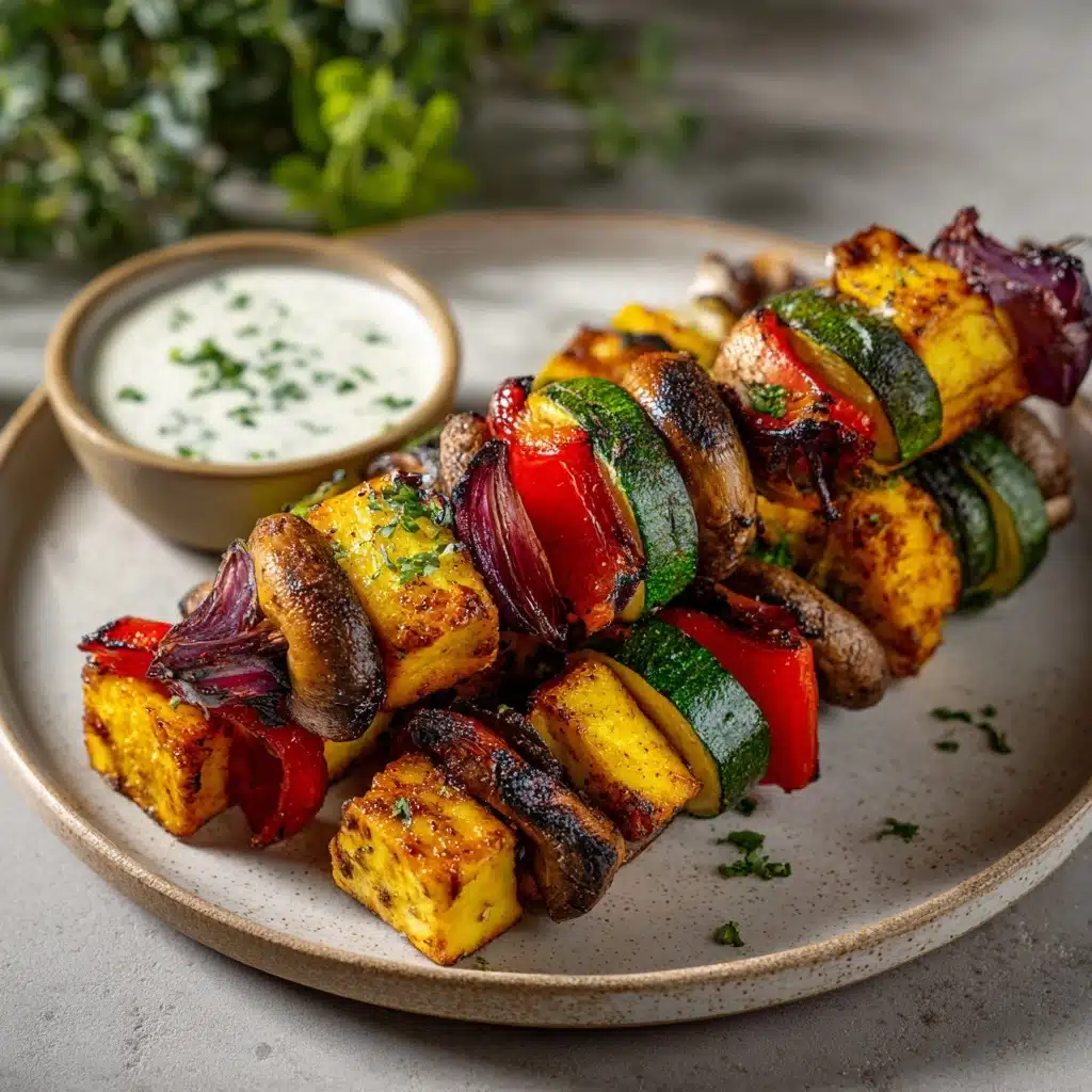 Vegetable Kebab with Yogurt Dip Recipe