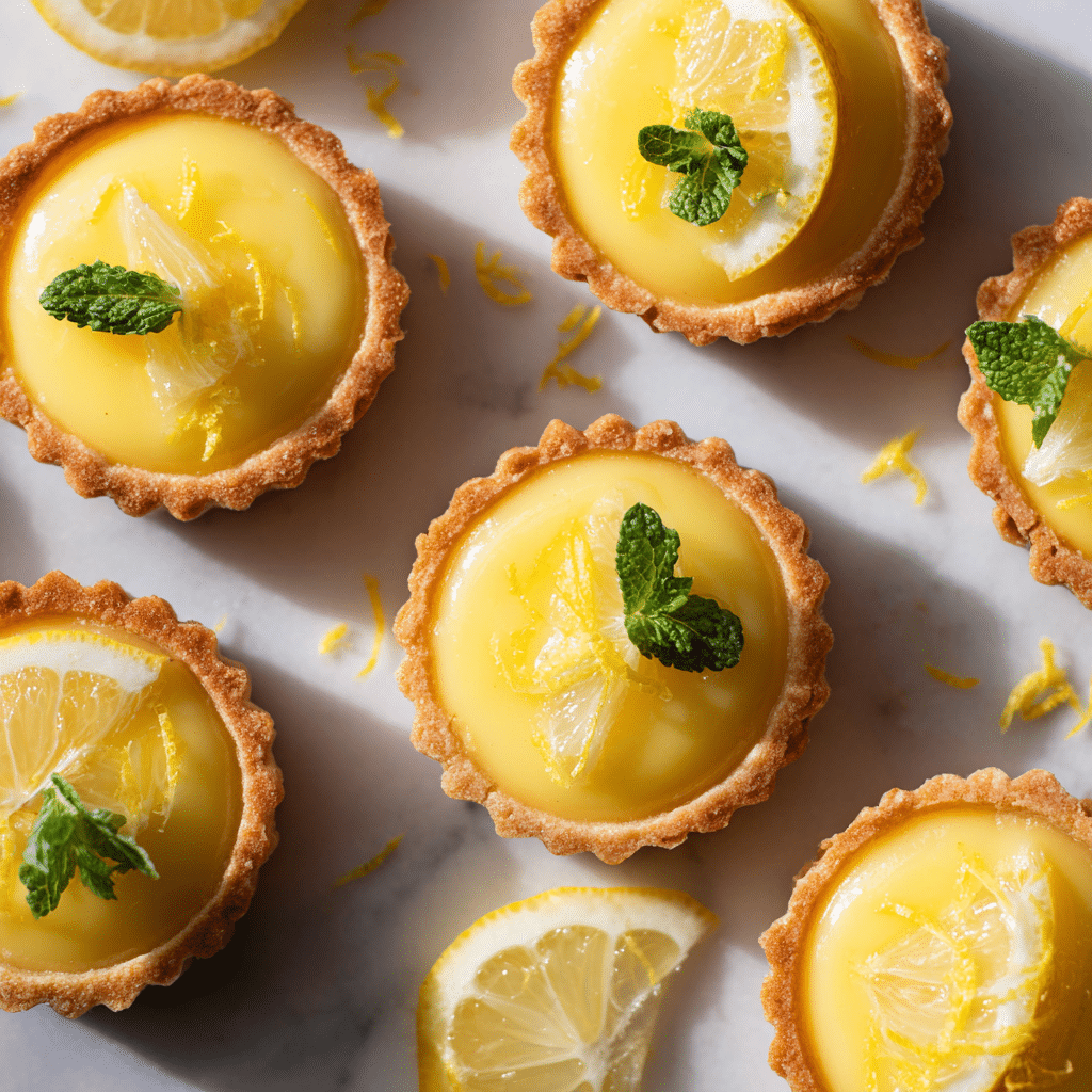 Mini Lemon Curd Tartlets with Shortbread Crust - Recipe Image