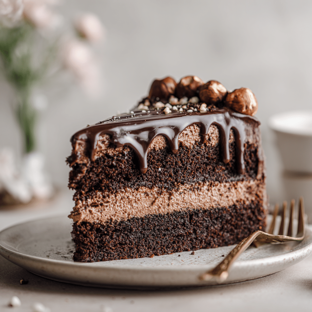 Vegan Chocolate Hazelnut Layer Cake Recipe - Recipe Image