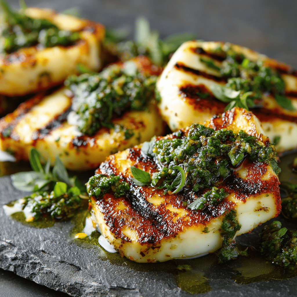 Grilled Halloumi with Mint Pesto Recipe - Recipe Image