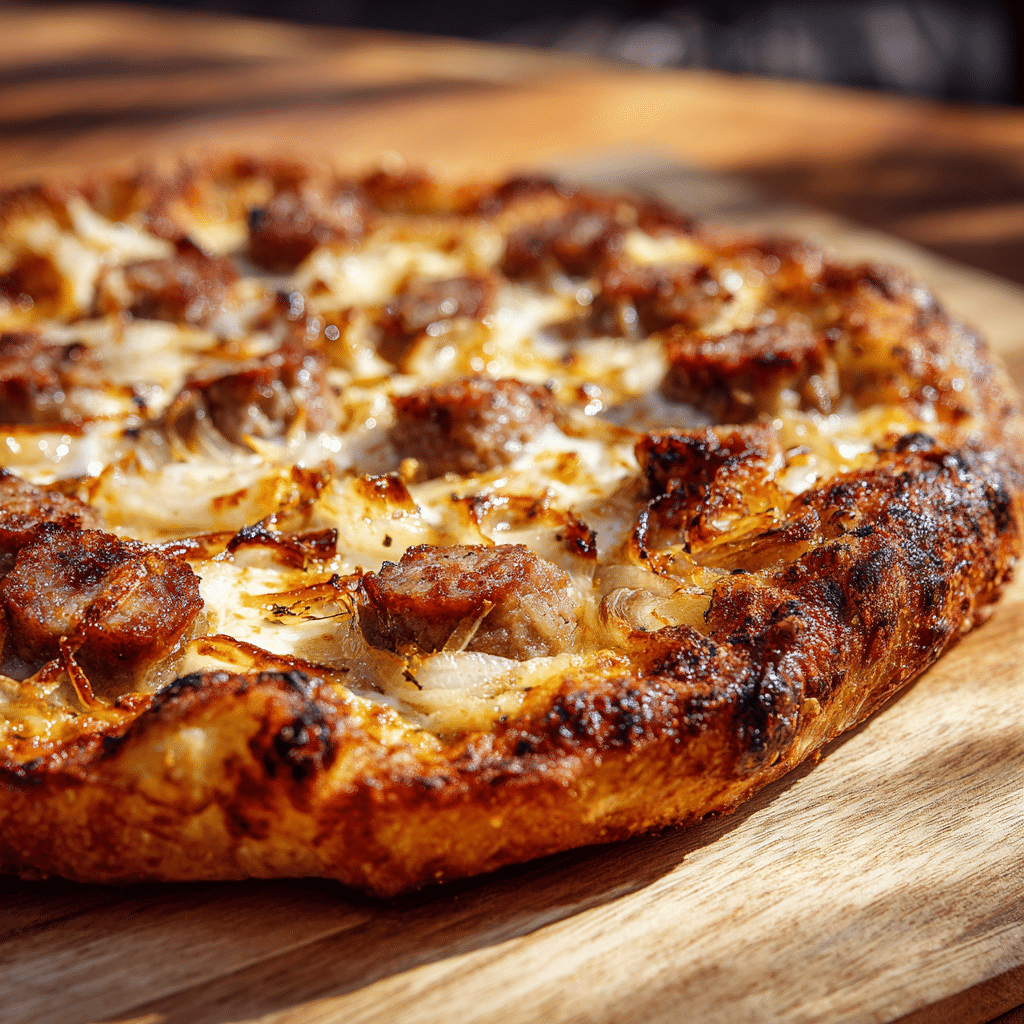 Rustic Italian Sausage Pizza with Caramelized Onions Recipe