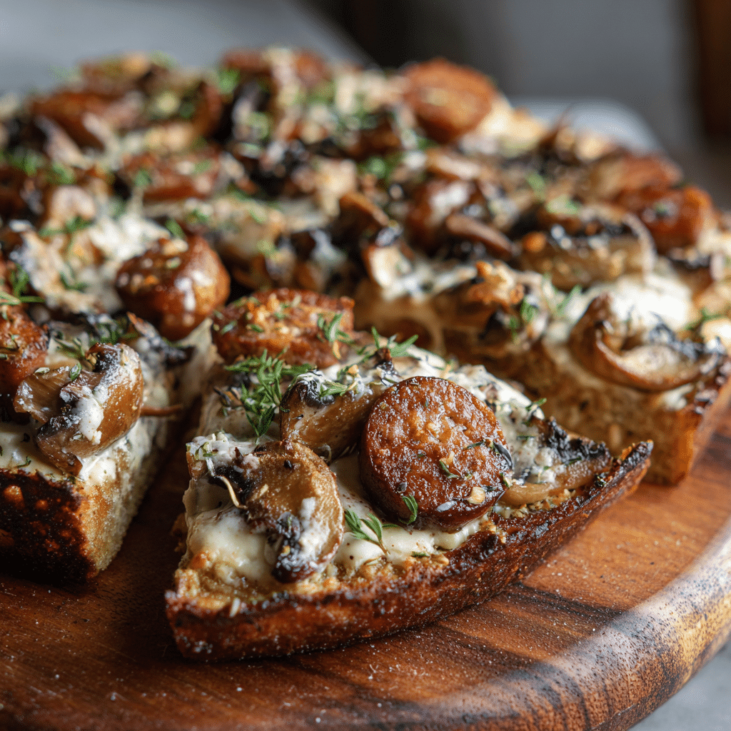 Vegan Mushroom & Plant Sausage Pizza Recipe - Recipe Image