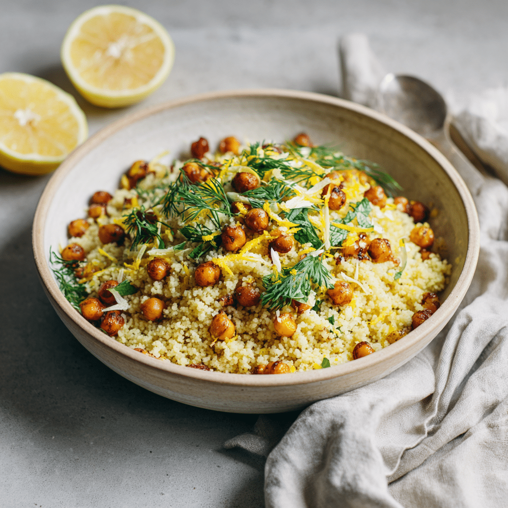 Lemon Chickpea Couscous Bowl Recipe - Recipe Image