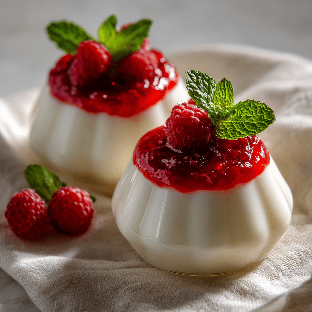 Vanilla Panna Cotta with Raspberry Coulis Recipe