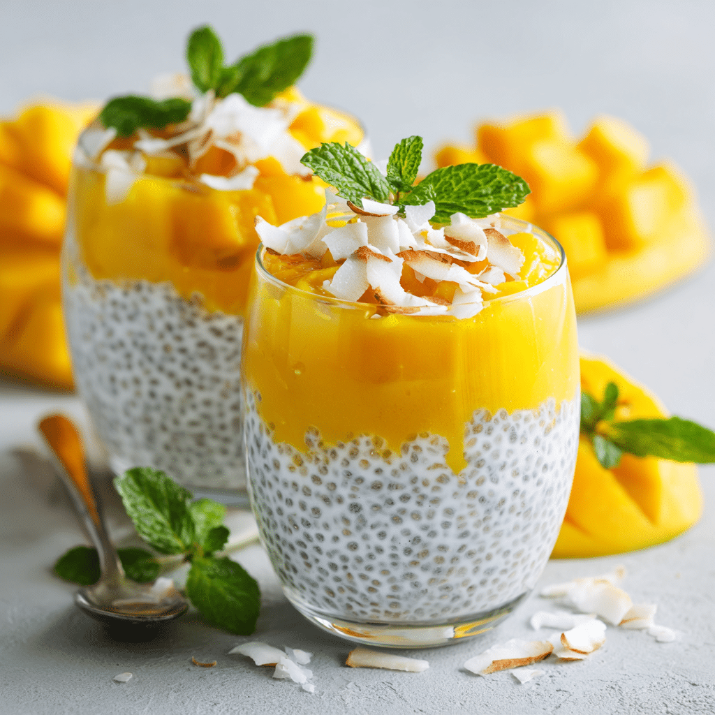 Mango Coconut Chia Pudding Recipe - Recipe Image