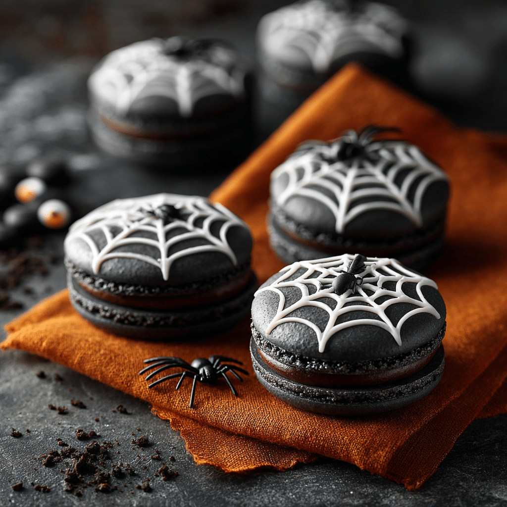 Spider Web Macarons Recipe - Recipe Image