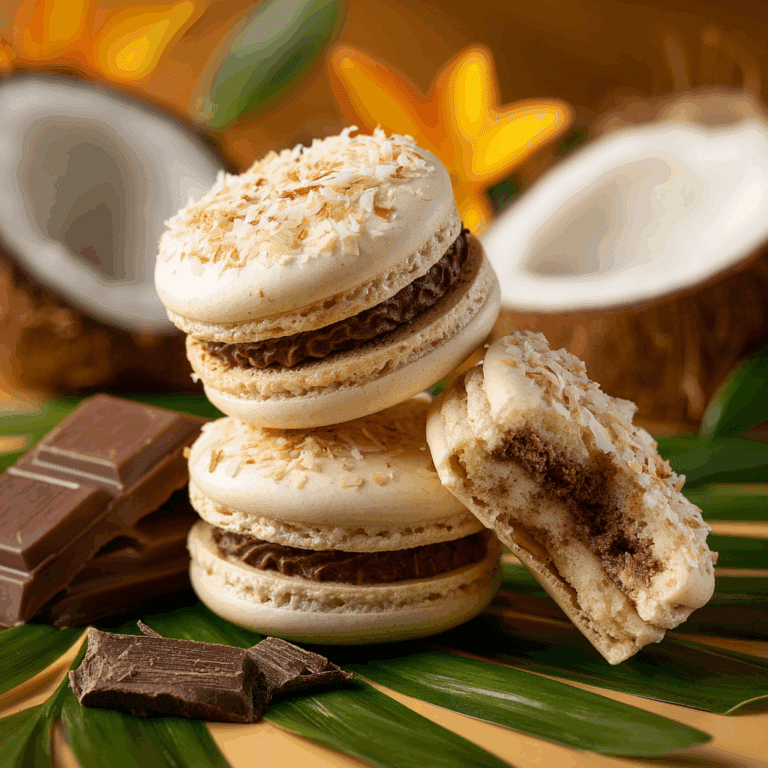 Coconut Fudge Macarons Recipe