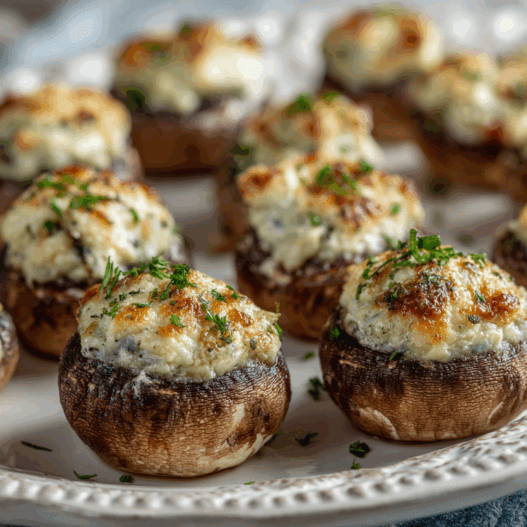 Stuffed Mushrooms with Garlic & Herb Cheese Recipe