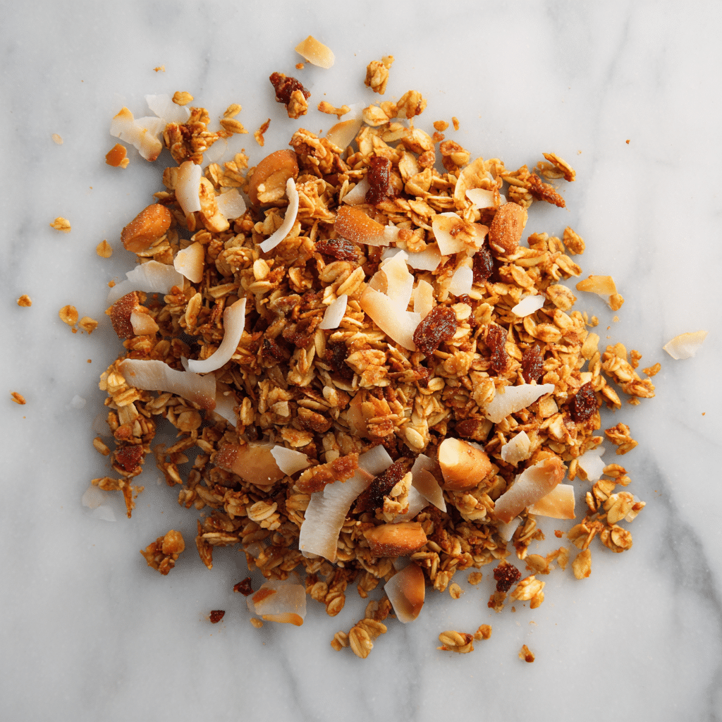 Sweet and Spicy Homemade Granola with Coconut Recipe - Recipe Image