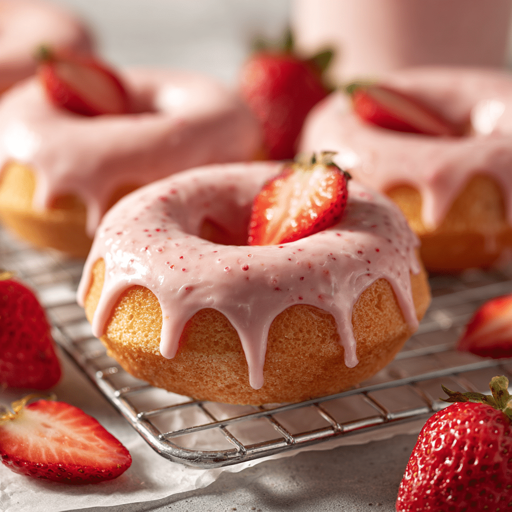 Baked Strawberry Donuts Recipe