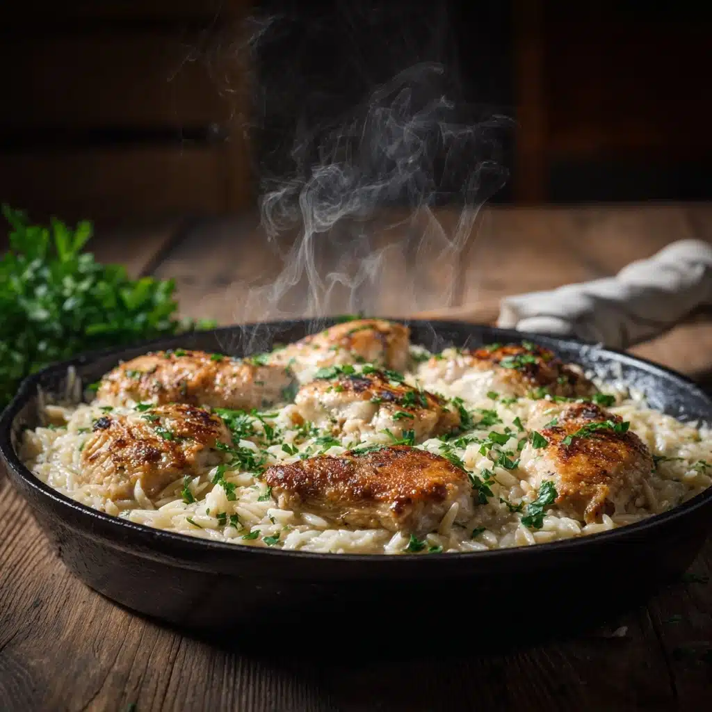 Creamy Garlic Parmesan Chicken Orzo Recipe