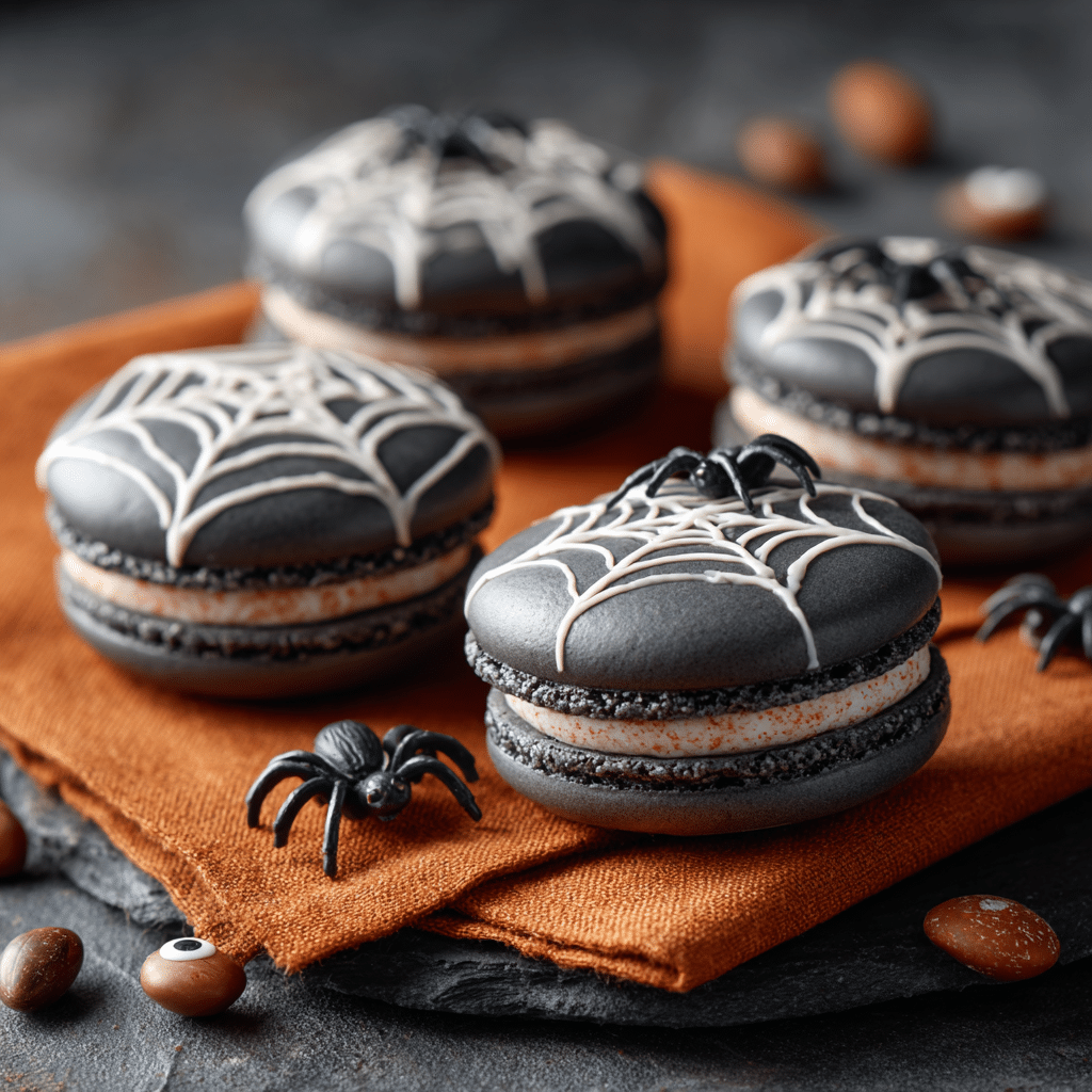 Spider Web Macarons Recipe - Recipe Image